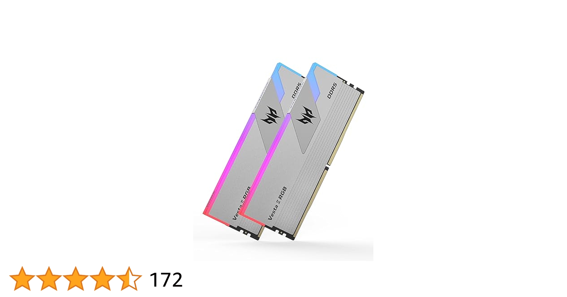AcerPredatorVesta Ⅱ DDR5 32GB16GB×2枚シルバー Acer Predator Vesta II RGB DDR5 RAM 32GB (16GBx2) 6000MHz